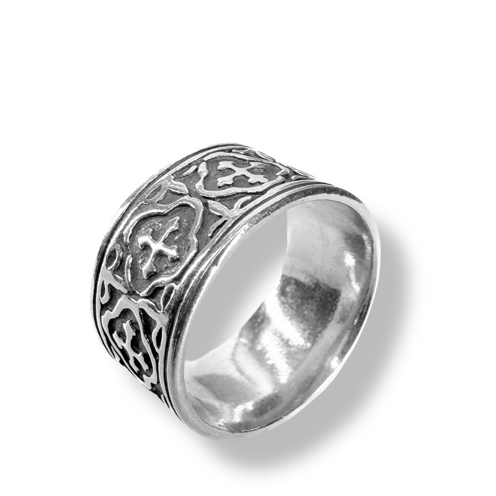 Vintage Wide Band Sterling Silver Ring - Picture 2 of 5